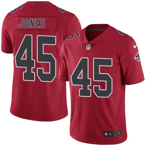 Nike Falcons #45 Deion Jones Red Men's Stitched NFL Limited Rush Jersey - Click Image to Close